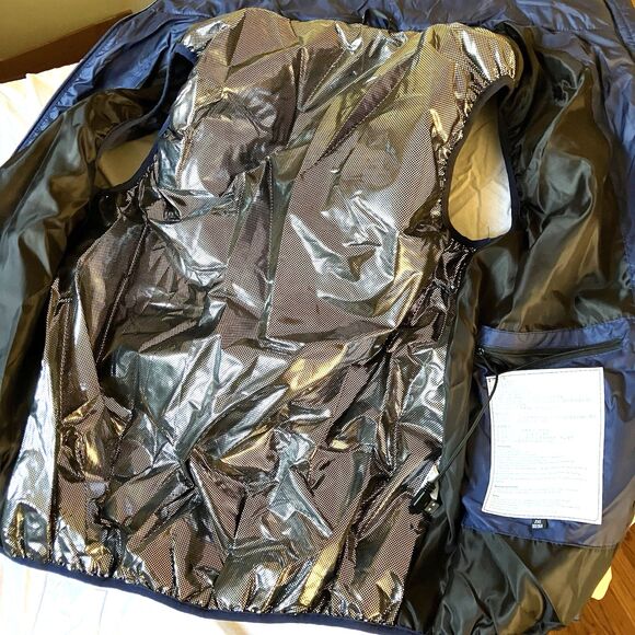 Heated Puffer Vest Changeown Sleeveless Blue USB Zip Mens XS S Snowboard Ski - Picture 3 of 16